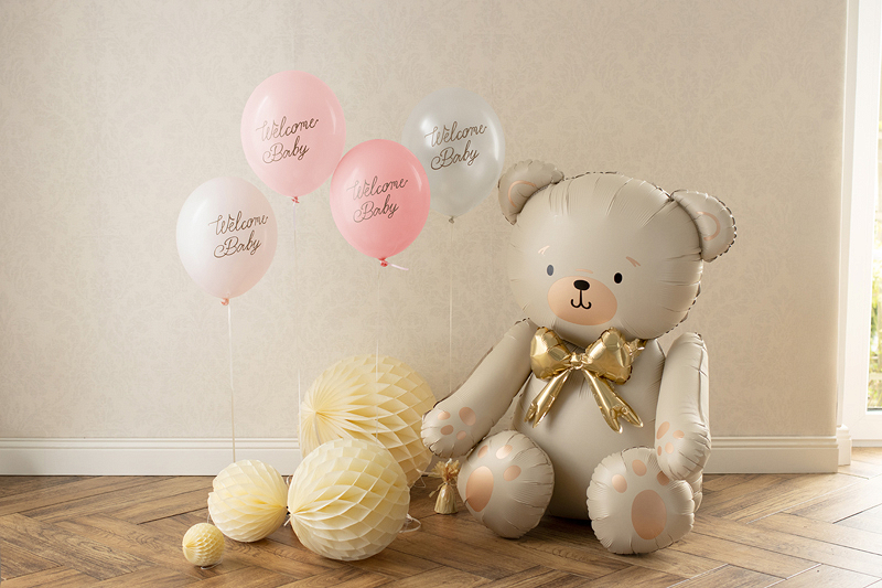 Baloane Welcome Baby (6 buc) mix roz, 30cm
