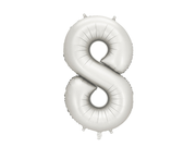 Balon din Folie, Cifra 8, 86cm Argintiu