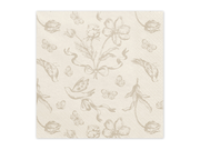 Servetele din hartie (12 buc) bej cu flori maro inchis, 33x33cm