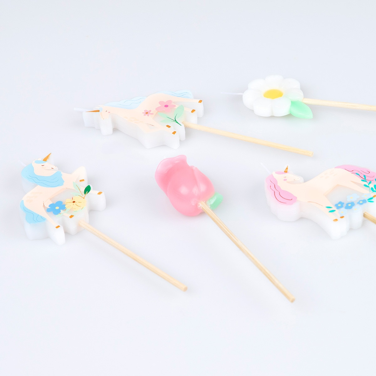 Lumanari Unicorn si flori (5 buc) Meri Meri
