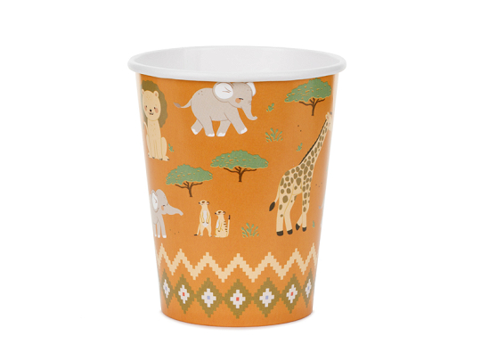 Pahare din hârtie Safari (6 buc) 220 ml, portocaliu