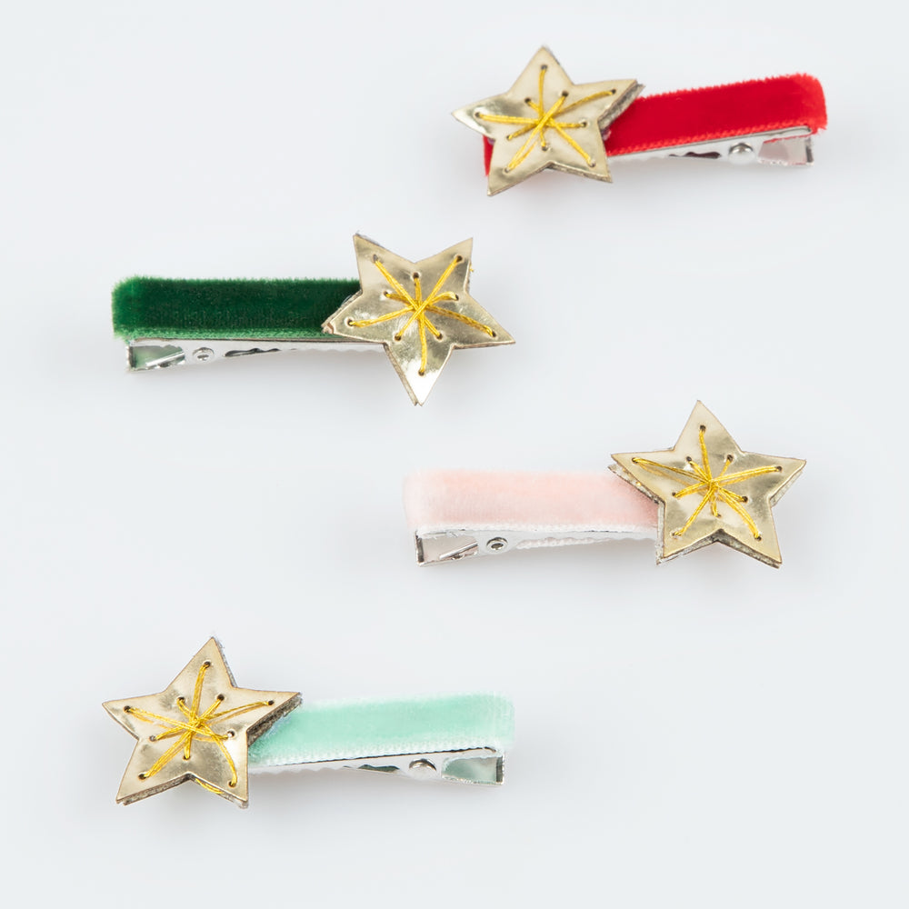 Clame de păr stea aurii (8 buc)