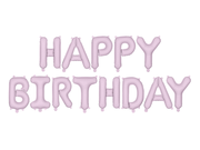Banner "Happy Birthday" Baloane din Folie, Mov deschis violet, 340x35cm