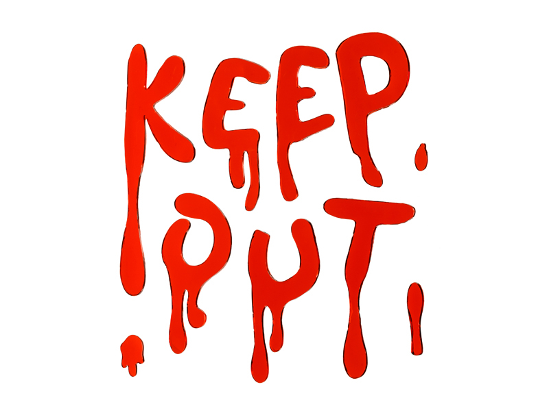 Autocolante gel pentru geam „Keep Out” (1 buc), rosu