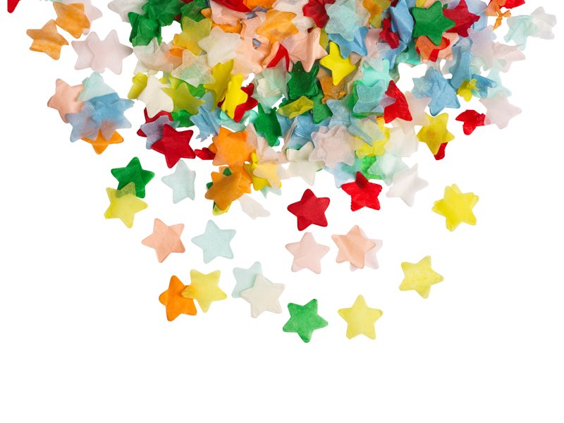 Tun Confetti cu Stele Multicolore, 20 cm