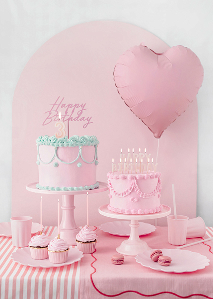 Lumanari roz (12 buc) 14cm PartyDeco