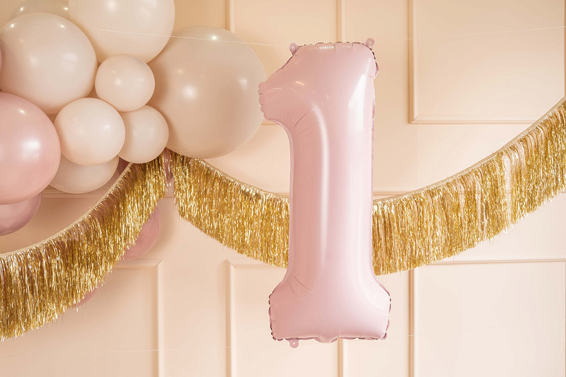Balon din Folie Cifra 1 Roz Deschis 72 cm