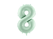 Balon folie cifra 8 verde pastel 72cm