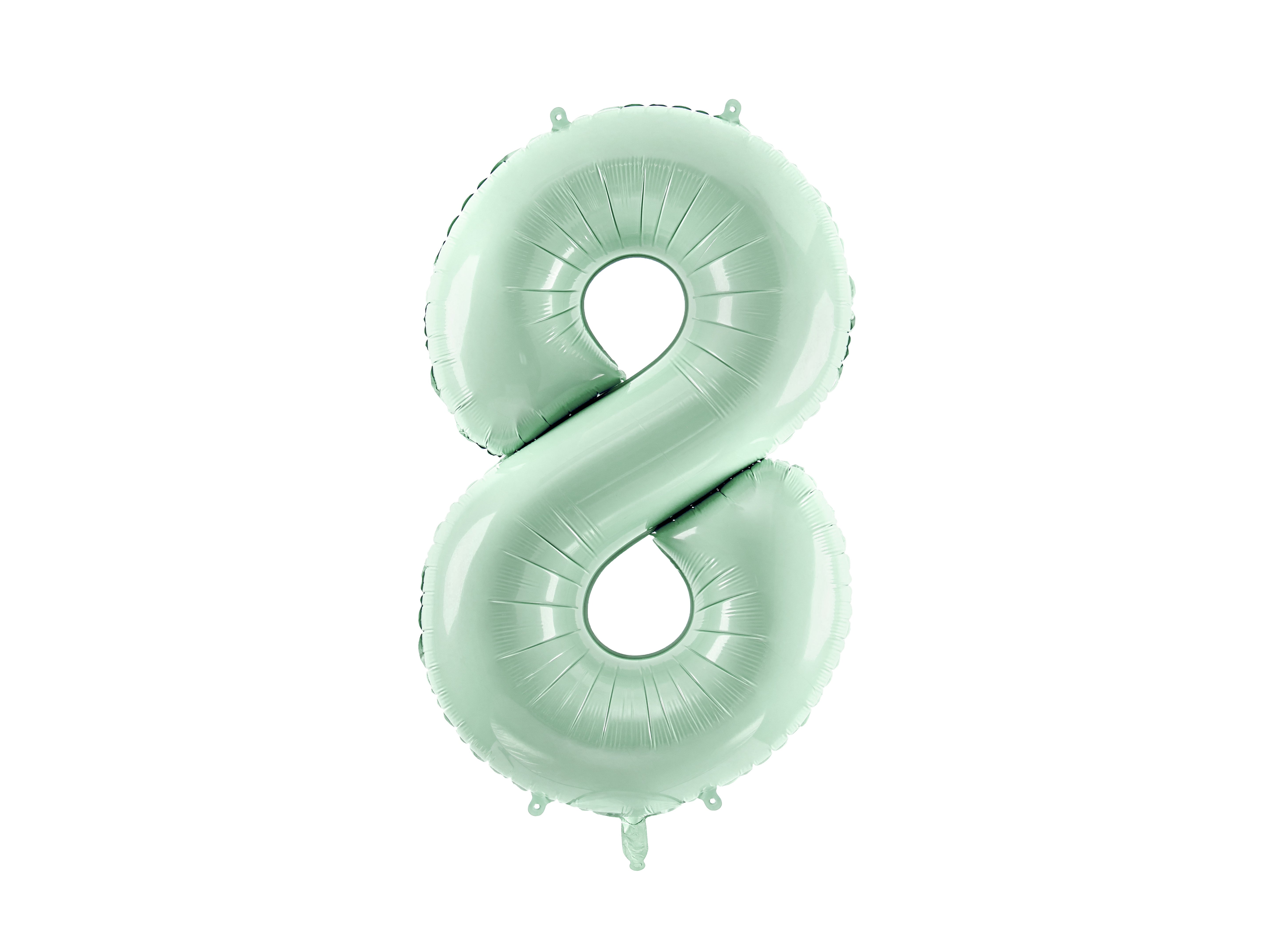Balon folie cifra 8 verde pastel 72cm