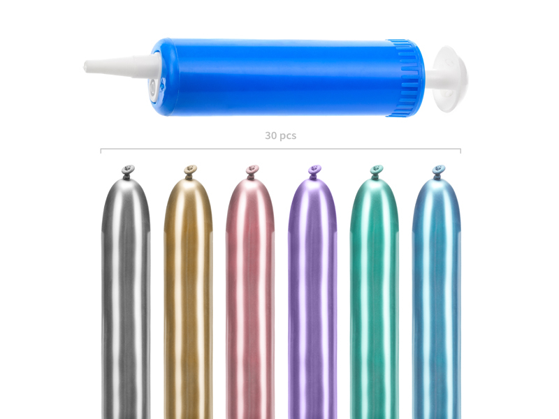 Set baloane modelaj, glossy, 130 cm (cu pompa)