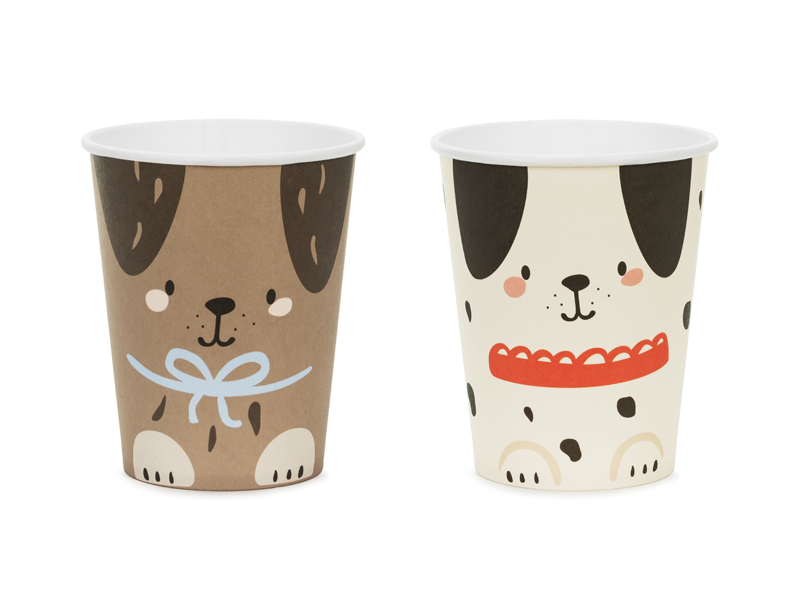 Set 6 Pahare de hartie catelusi, 220 ml, Petrecere Catelusilor