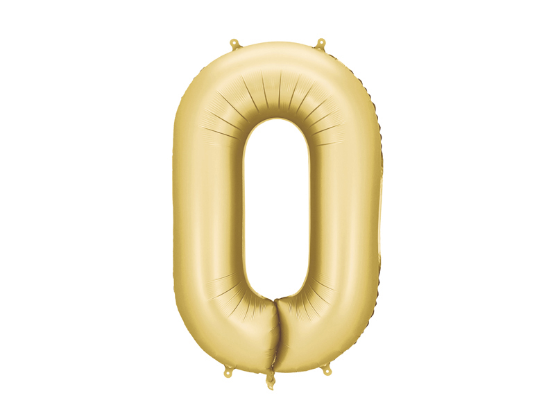 Balon din Folie, Cifra 0, 86cm, Auriu