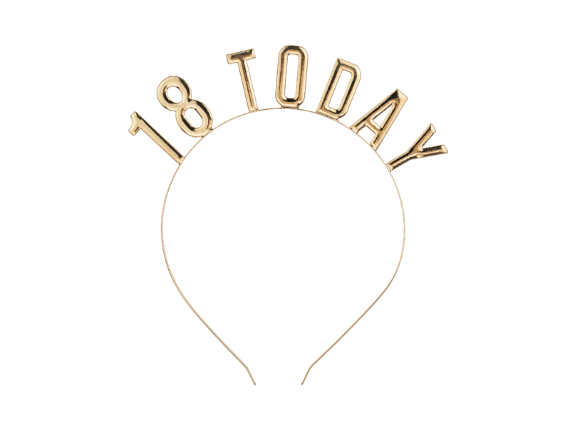 Bentita aniversare majorat "18 Today", metal auriu