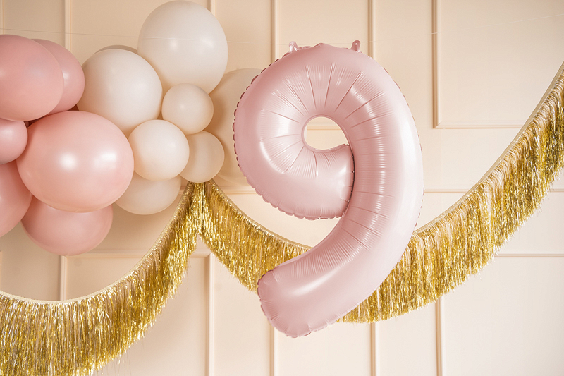 Balon din Folie Cifra 9 Roz Deschis 72 cm