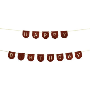 Banner din fetru Happy Birthday, maro, 3m