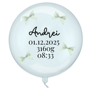 Balon Welcome Baby, Personalizat cu heliu, Alabastru transparent