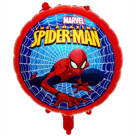 Balon folie rotund Spider-Man 45 cm, roșu și albastru, pentru petrecere copii