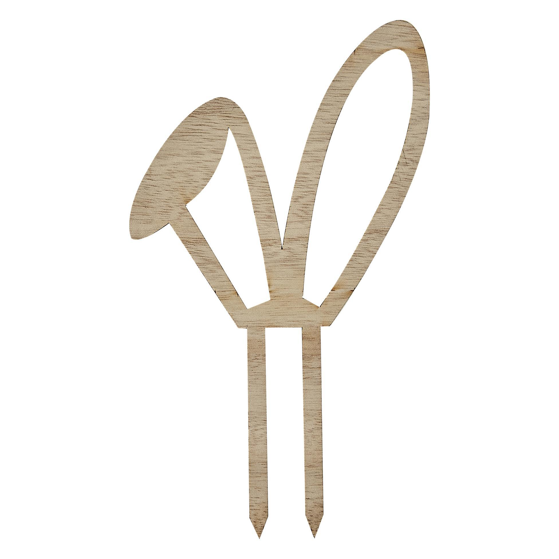 Topper pentru Tort de Paste cu Urechi de Iepuras din Lemn 18cm