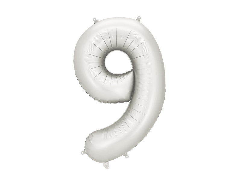 Balon din Folie, Cifra 9, 86cm, Argintiu
