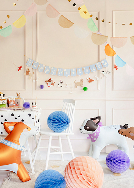 Banner Happy Birthday "la multi ani' Catelusi, 210 cm, petrecere Catelusi