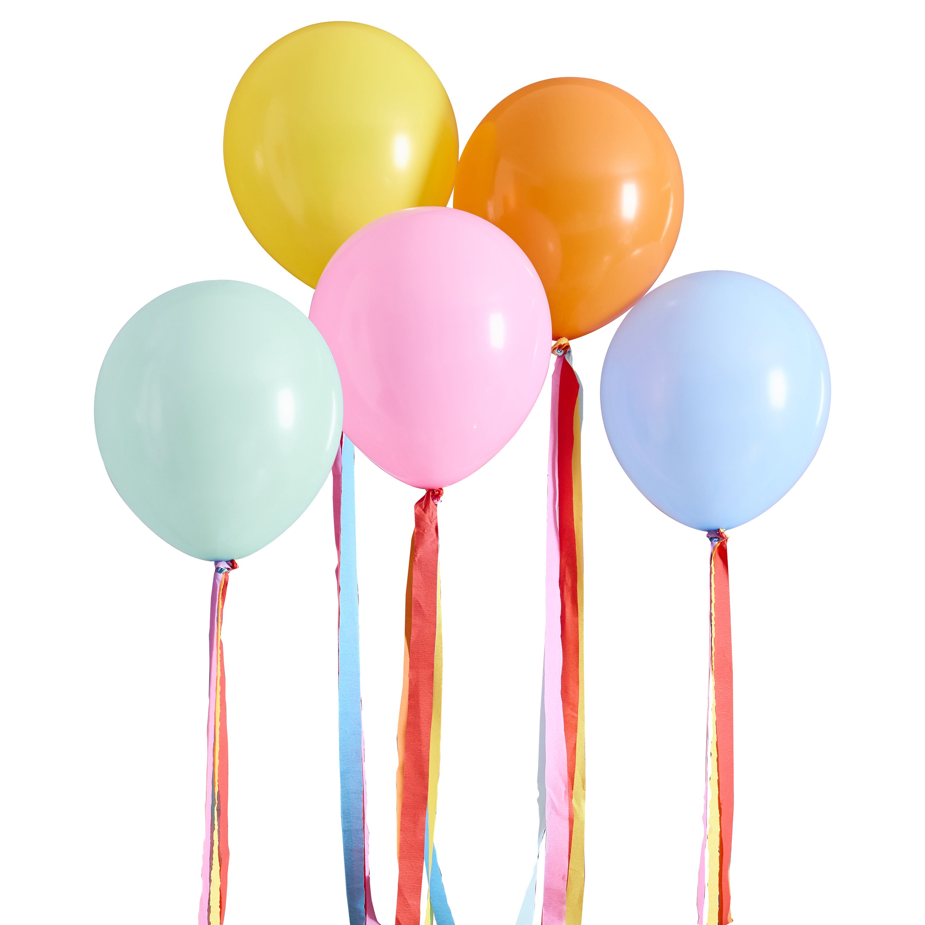 Baloane 30 cm cu Ciucuri (5 buc) curcubeu