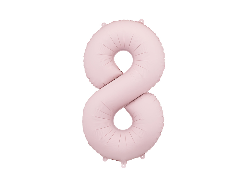 Balon din folie Cifra 8, 86 cm, roz pal mat