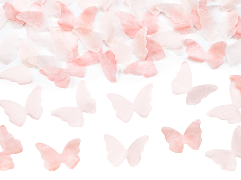 Tun Confetti cu fluturi roz, 20 cm