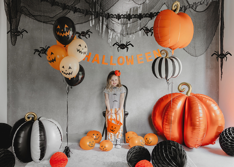 Balon folie 3D Dovleac, 90x90 cm, portocaliu