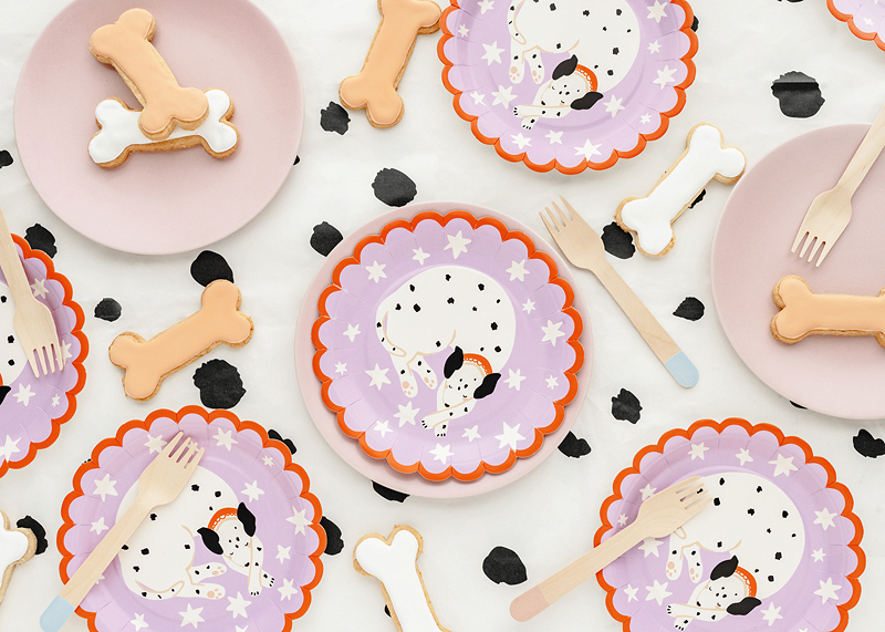 Set 6 farfurii carton petrecere Dalmatian,18 x 18 cm, mix culori