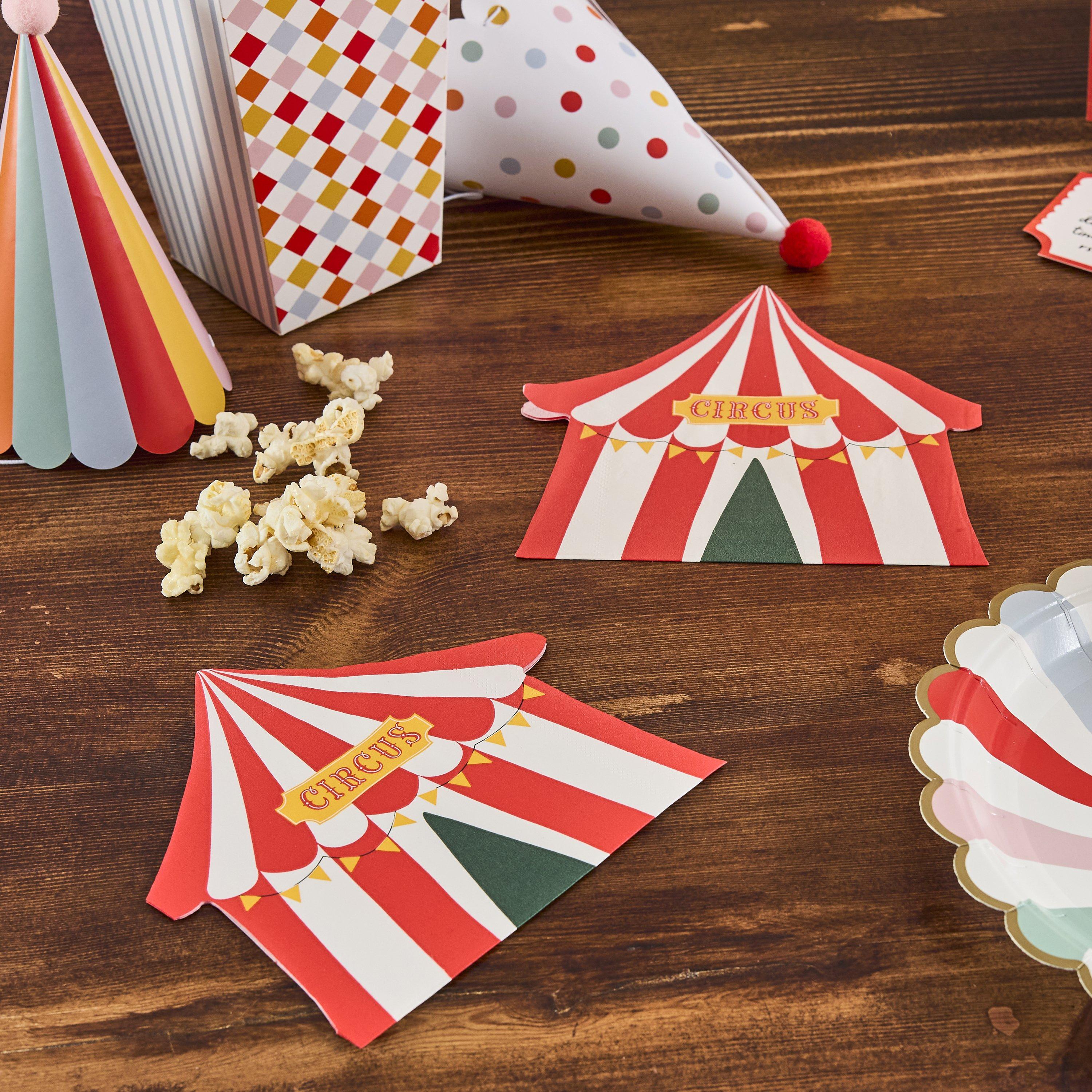 Set de 16 Servetele din Hartie, Cort de Circ