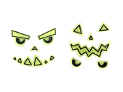 Autocolante gel Dovleac de hallooween (2 buc), fosforescente
