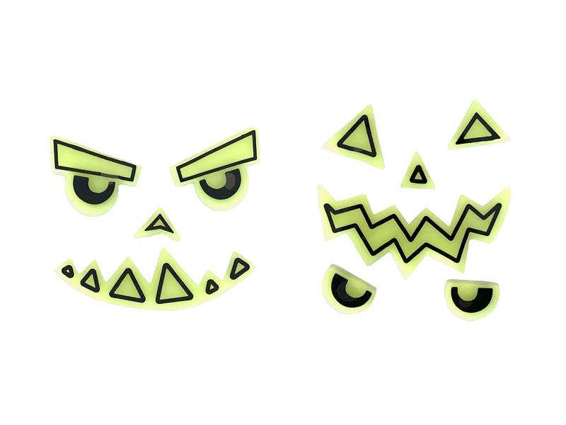 Autocolante gel Dovleac de hallooween (2 buc), fosforescente