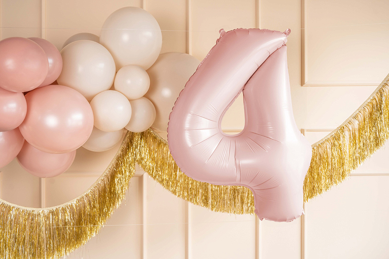 Balon din Folie Cifra 4 Roz Deschis 72 cm