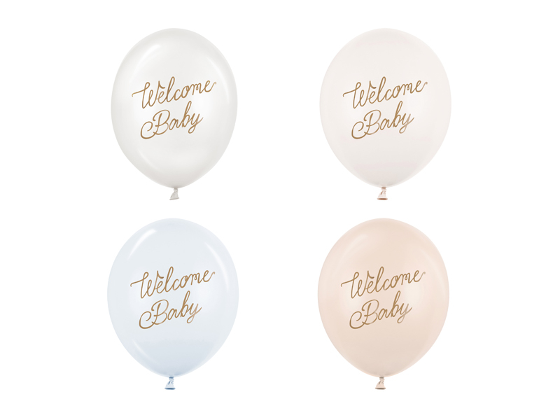 50 de Baloane, Welcome Baby, mix albastru (30 cm)