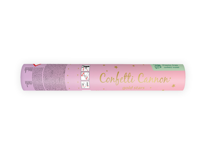 Tun Confetti cu Stele, Auriu, 20 cm